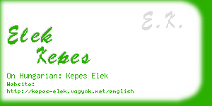 elek kepes business card